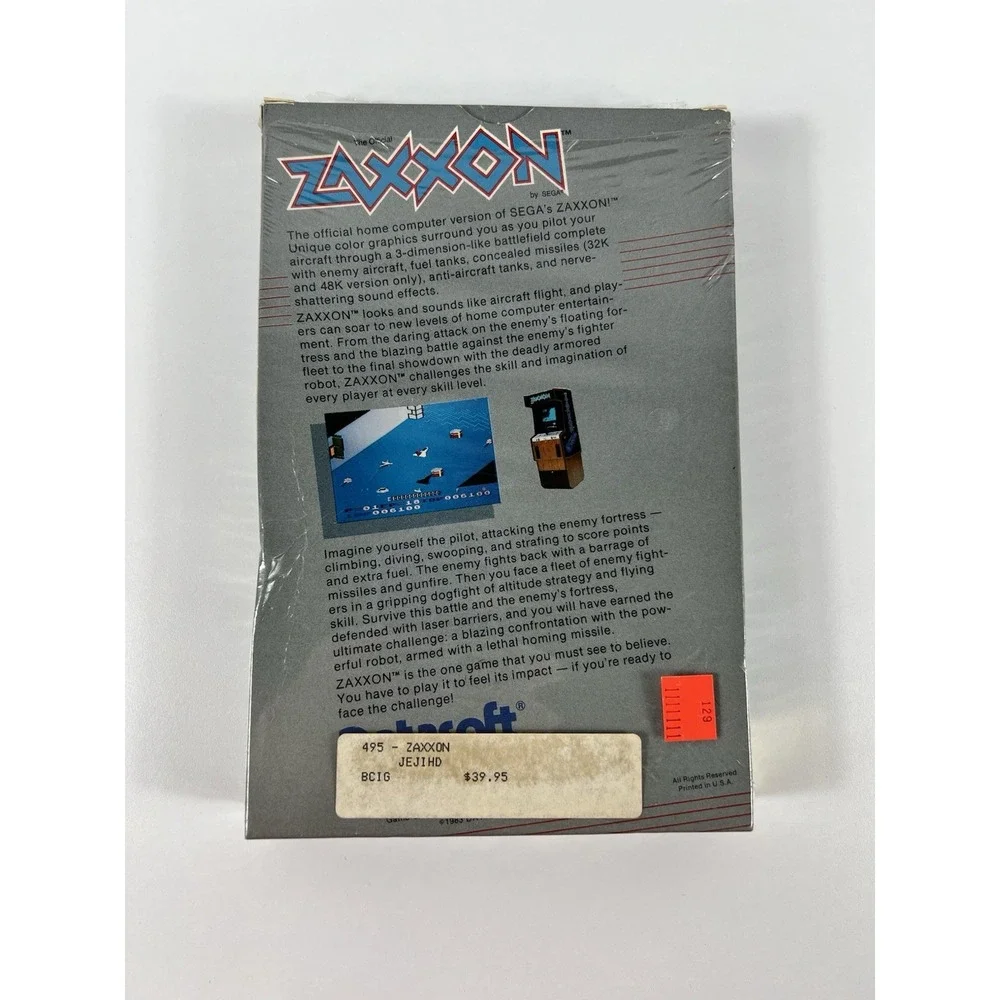 The Official ZAXXON by SEGA/DataSoft for Apple II+ IIe computers 1983